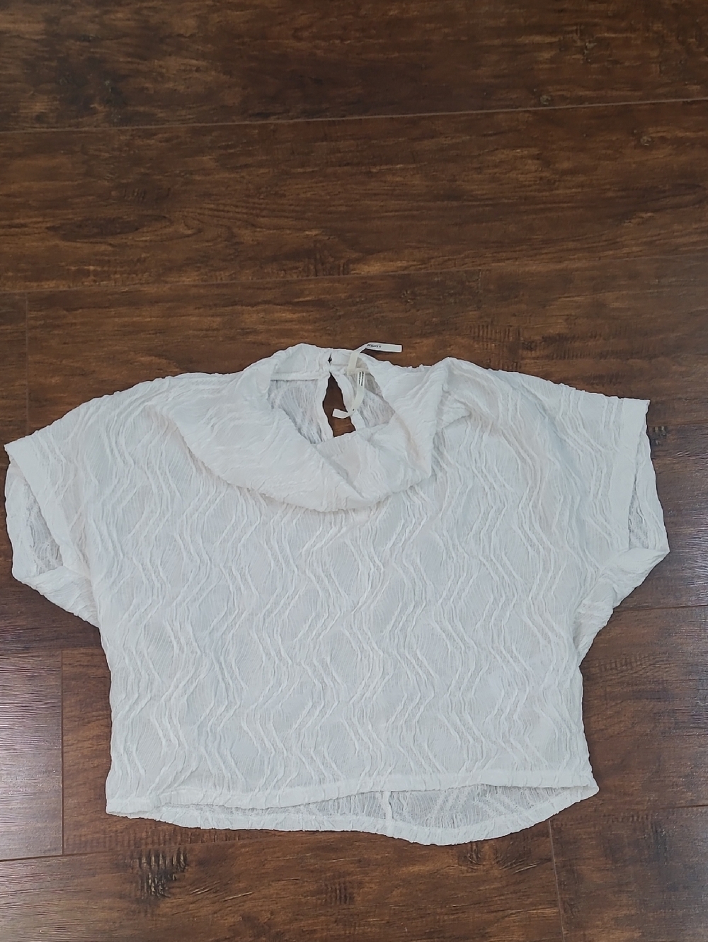 Anthropologie White Textured Crop Top Size Med - Picture 4 of 9